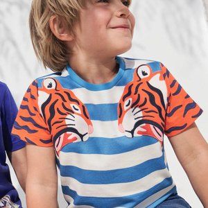 NWT Mini Boden Big Cat Appliqué T-shirt